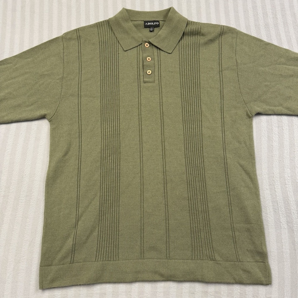 Adolfo Men's Size Large Long Sleeve Polo